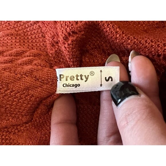 Pretty Chicago Burnt Orange Sweater Size Small Boho Career Preppy Modern - Picture 7 of 10